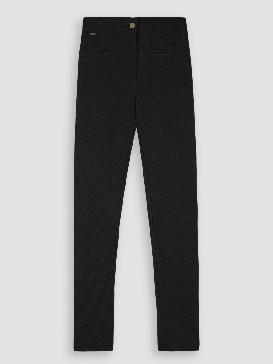 Women Lune Active Home And Sportswear | Moon, Cotton Mix Trousers With Structure Black