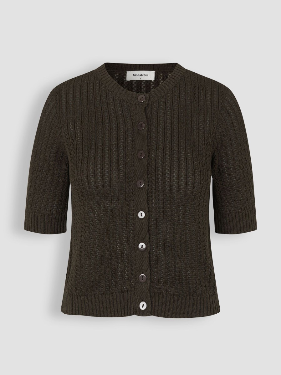 Women Modstrom Sweaters And Cardigans | Faxon, Organic Cotton Cardigan Dark Brown