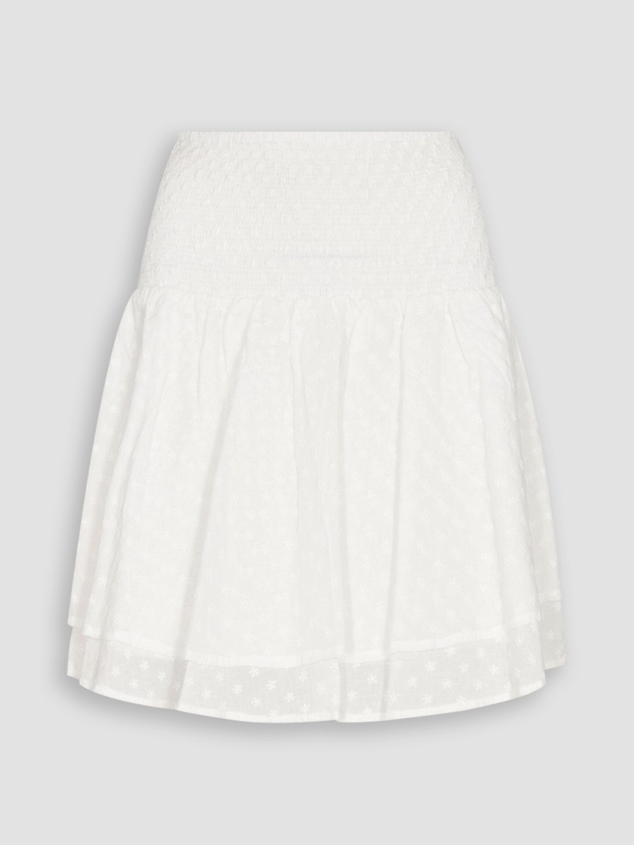 Women Co'Couture Skirts | Nimba, Cotton Skirt With Embroidery White