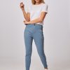 Women Graumann Pants And Jumpsuits | Risse, Viscose Mix Jersey Trousers Greyblue