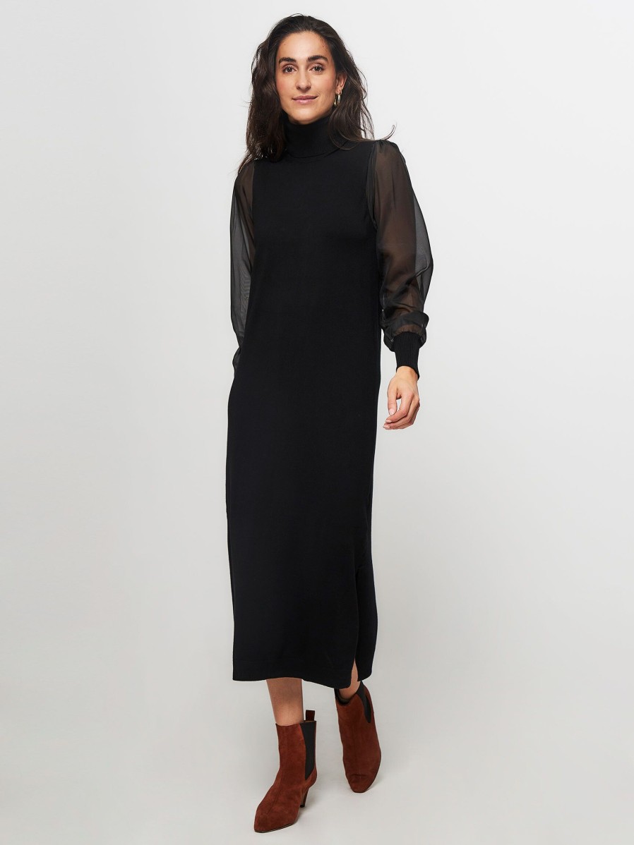 Women My Essential Wardrobe Dresses And Tunics | Annie, Viscosemix Fine Knitted Dress Black