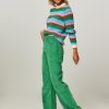 Women Co'Couture Pants And Jumpsuits | Vika, Cotton Ribcord Wide Leg Trousers Green