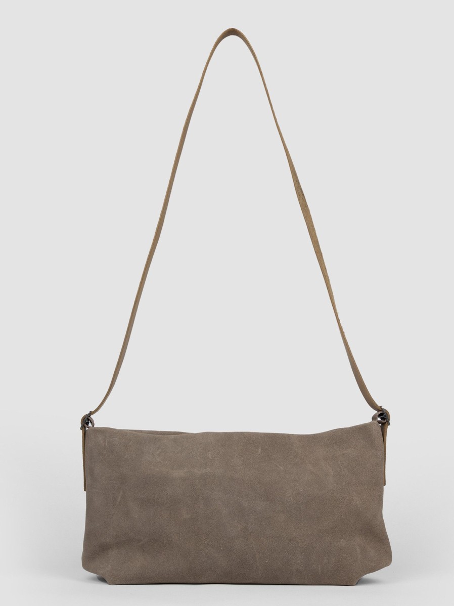 Women Ellen Truijen Bags | Maaki S, Suede Crossbody Bag Browngrey