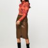 Women Essentiel Antwerp Skirts | Encourage, Leather Look Skirt Brown