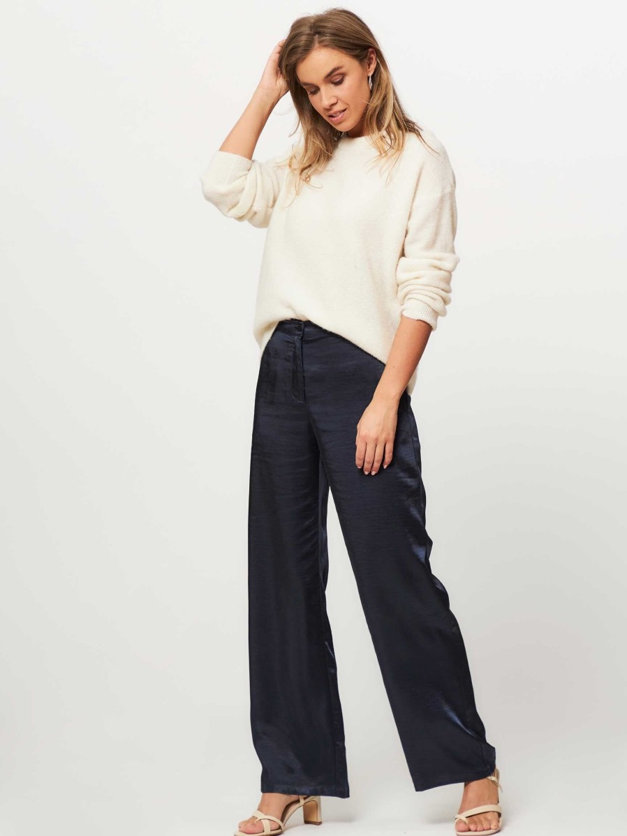 Women Modstrom Pants And Jumpsuits | Funi, Woven Trousers Dark Blue