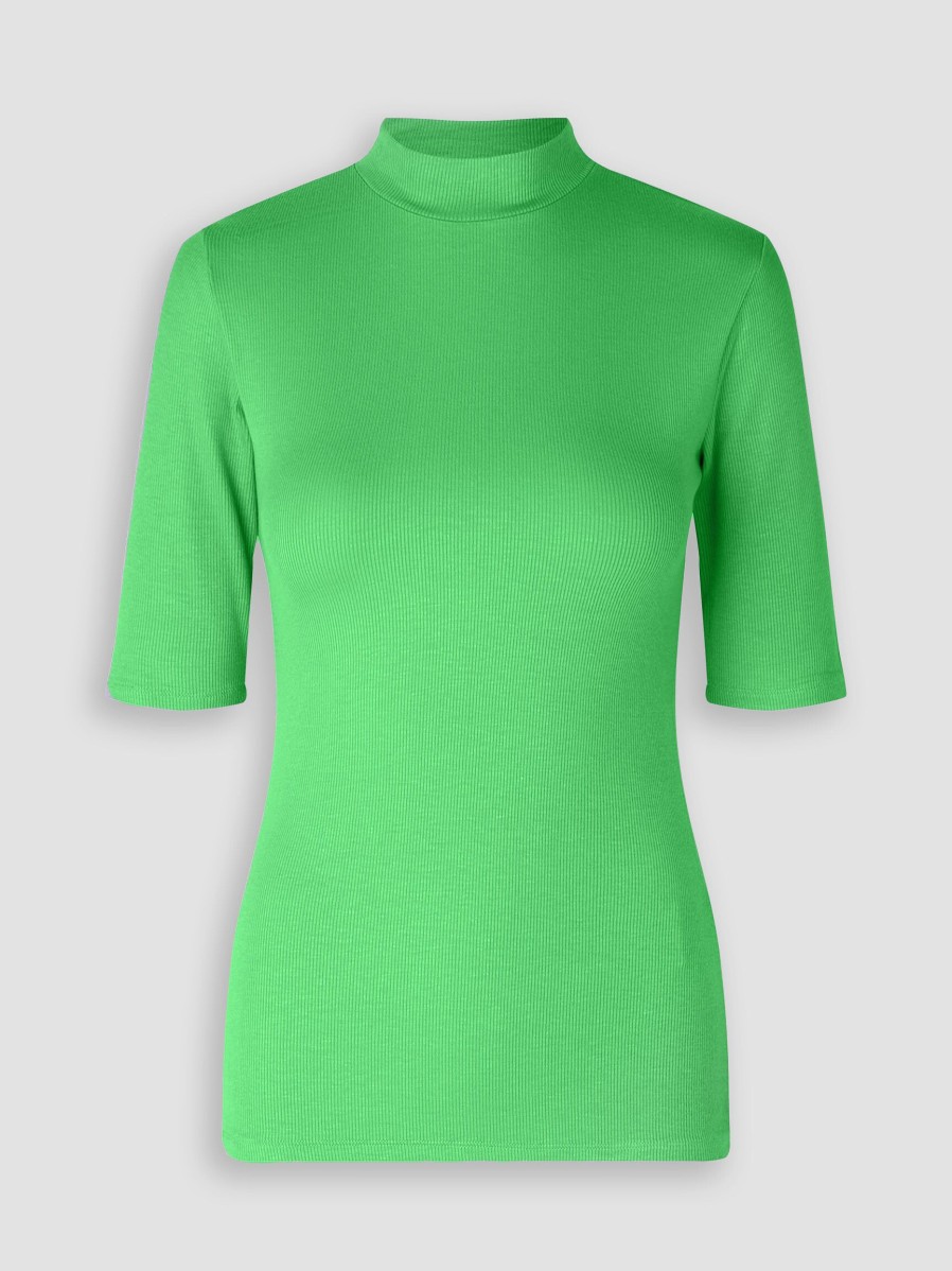 Women Modstrom Tops And Blouses | Krown, Viscose Mix Rib Top Green