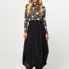 Women Ulla Johnson Skirts | Zeta, Viscose A-Lin Skirt Black