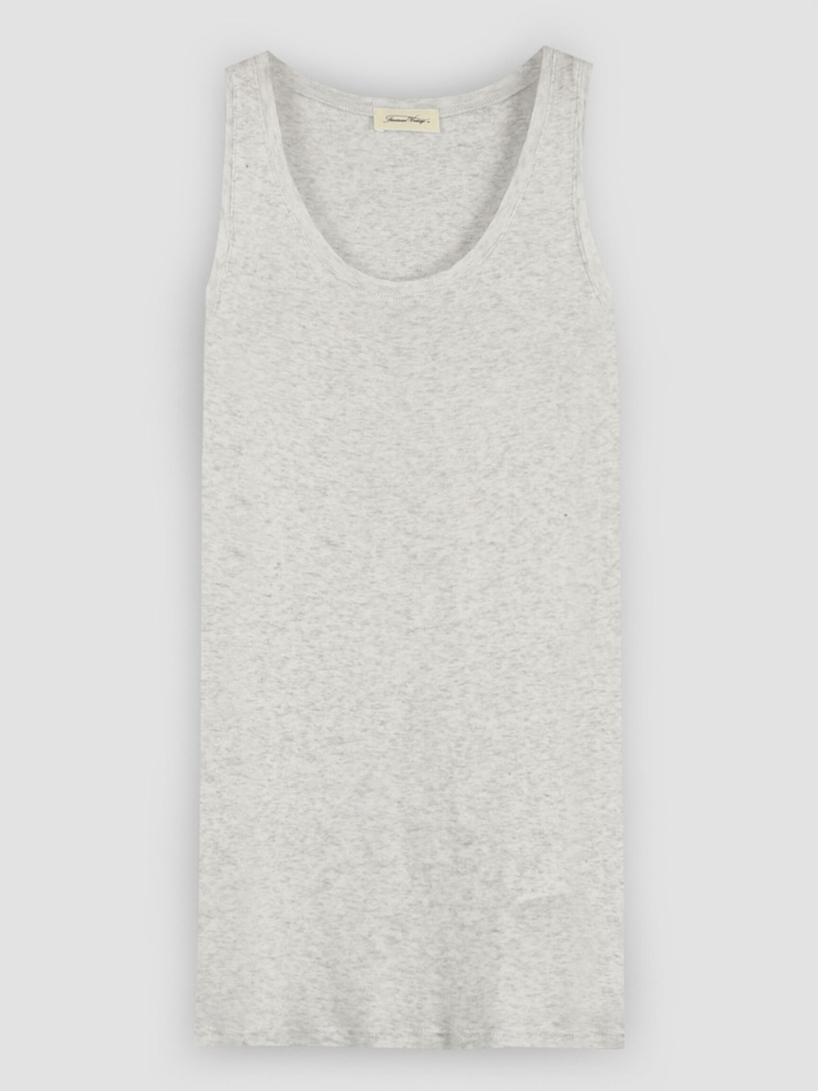 Women American Vintage Tops And Blouses | Massachusetts Jersey Tanktop Light Grey