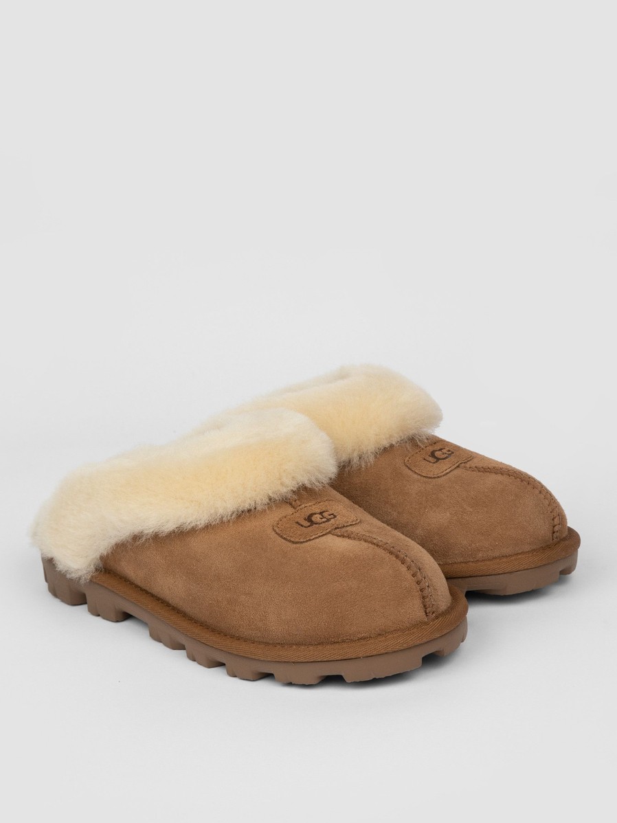 Women Ugg Ballet Flats And Loafers | Coquette, Suede Slippers Cognac