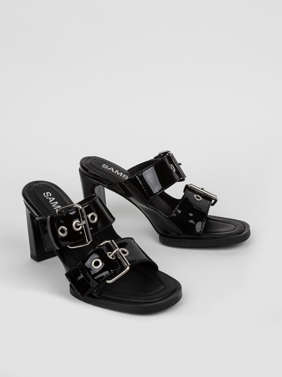 Women Samsoe Samsoe Sandals | Irina, Patent Leather Sandals Black