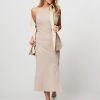 Women Gestuz Dresses And Tunics | Drew, Cotton Mix Rib Dress Sand