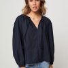 Women Ulla Johnson Tops And Blouses | Juliette, Cotton Top Dark Blue