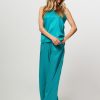 Women Studio Anneloes Pants And Jumpsuits | Jasmijn, Viscose Wide Leg Trousers With Pattern Turquoise