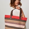 Women Summum Bags | Cotton Striped Shoulder Bag Sand