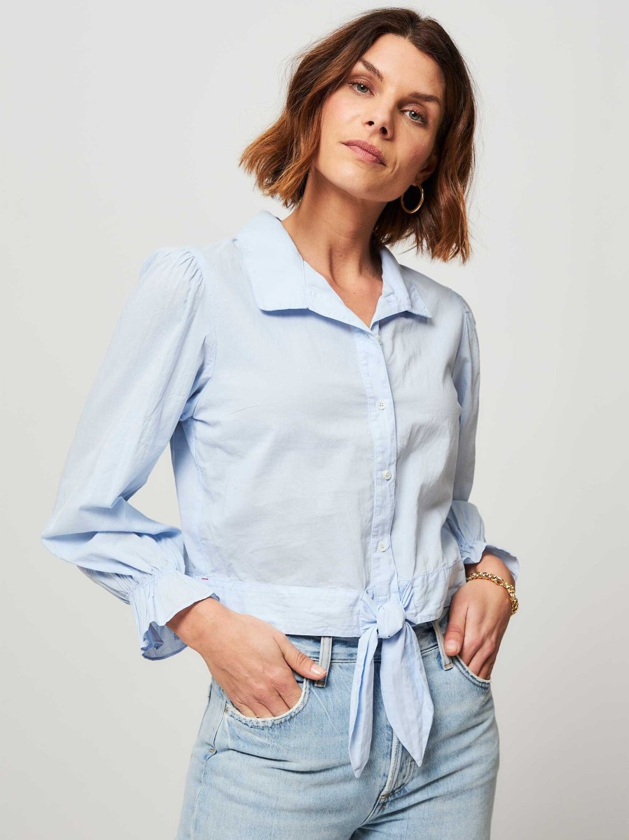 Women Xirena Tops And Blouses | Elsie, Cotton Blouse Light Blue