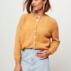 Women American Vintage Sweaters And Cardigans | Vitow, Alpaca Mix Melange Cardigan Cognac