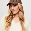 Women Becksondergaard Hats And Beanies | Gingham, Cotton Cap With Checkered Pattern Brown