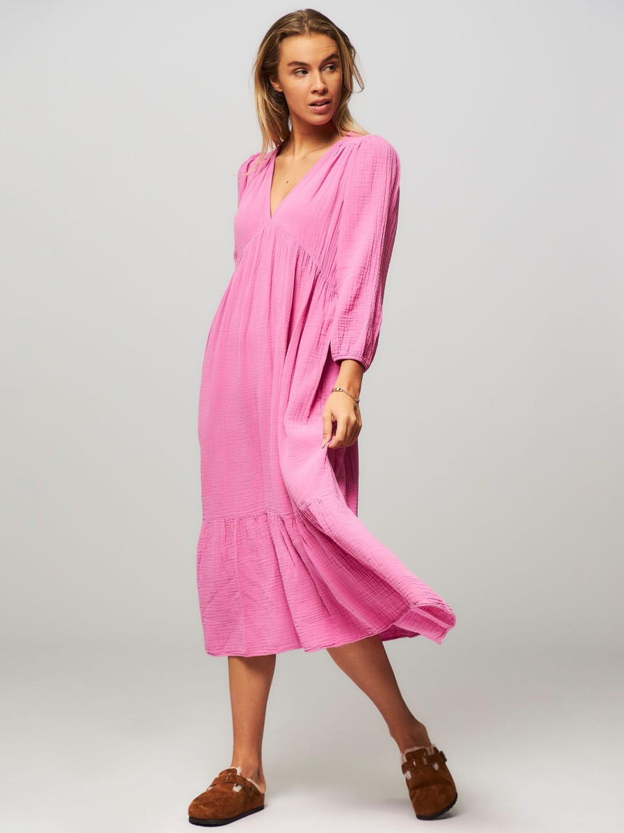 Women Xirena Dresses And Tunics | Ella, Cotton Dress With Structure Pink