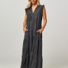 Women Co'Couture Dresses And Tunics | Floor, Viscose Maxi Dress Dark Grey