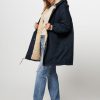 Women Bellerose Outerwear | Laos, Cotton Mix Parka Dark Blue