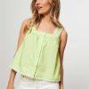 Women Frnch Tops And Blouses | Rose, Cotton Top Lime Green