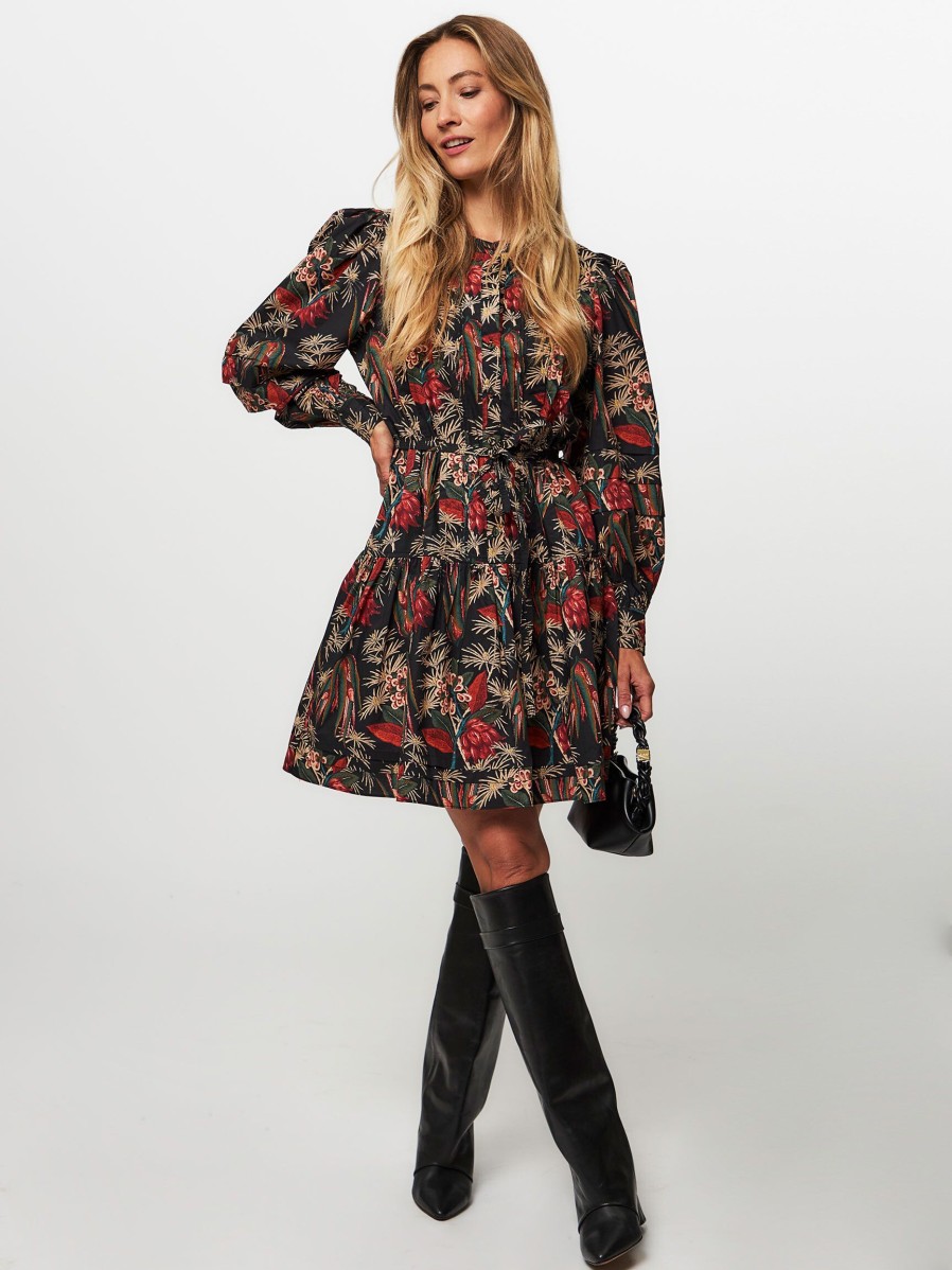 Women Ulla Johnson Dresses And Tunics | Karina, Cotton Dress With Print Black