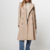 Women Tommy Hilfiger Outerwear | Cotton Trenchcoat Sand