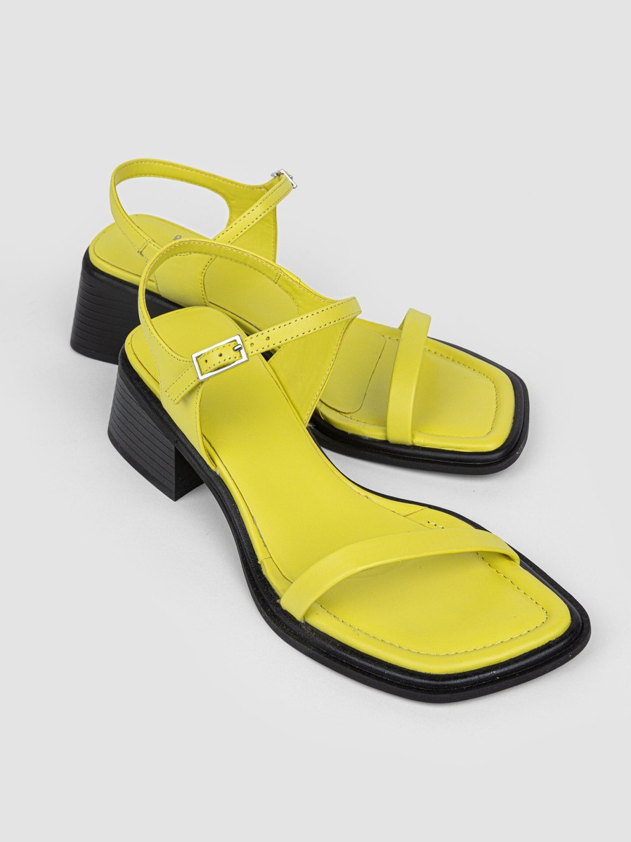 Women Vagabond Shoemakers Sandals | Ines, Leather Sandals Lime Green