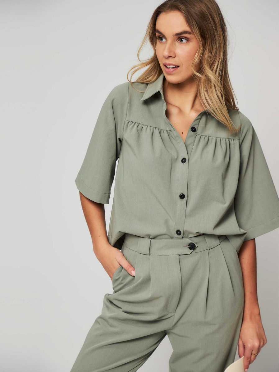 Women Ruby Tuesday Tops And Blouses | Romijn, Viscose Mix Stretch Blouse Greygreen