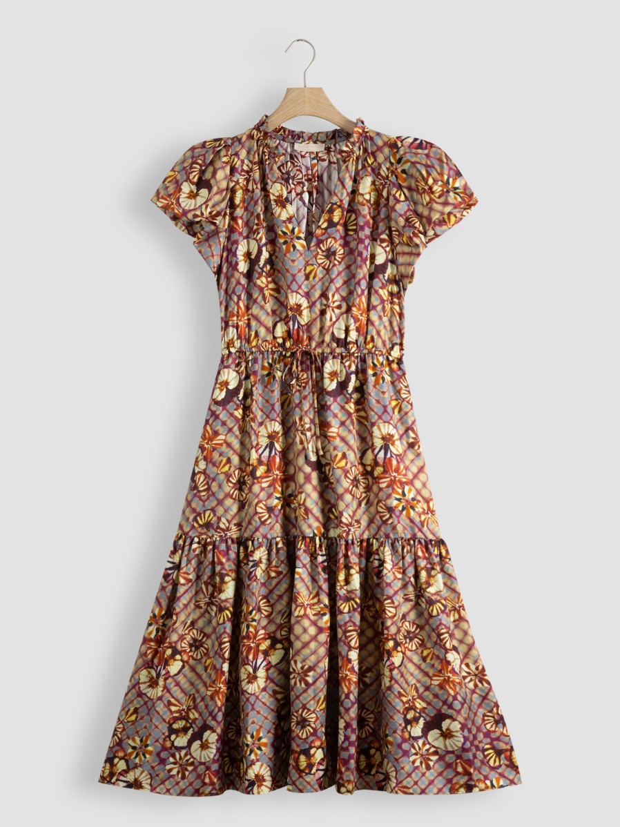 Women Ulla Johnson Dresses And Tunics | Scarlett, Silk Dress With Print Lilac