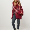 Women Tommy Hilfiger Sweaters And Cardigans | Wool Mix Jumper With Checke Pattern Red