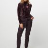 Women Studio Anneloes Pants And Jumpsuits | Katlyn, Bonded Travel Jersey Trousers Aubergine