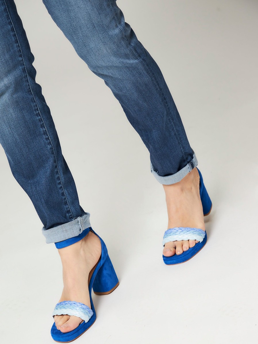 Women Fabienne Chapot Sandals | Braidy, Suede Sandals Cobalt