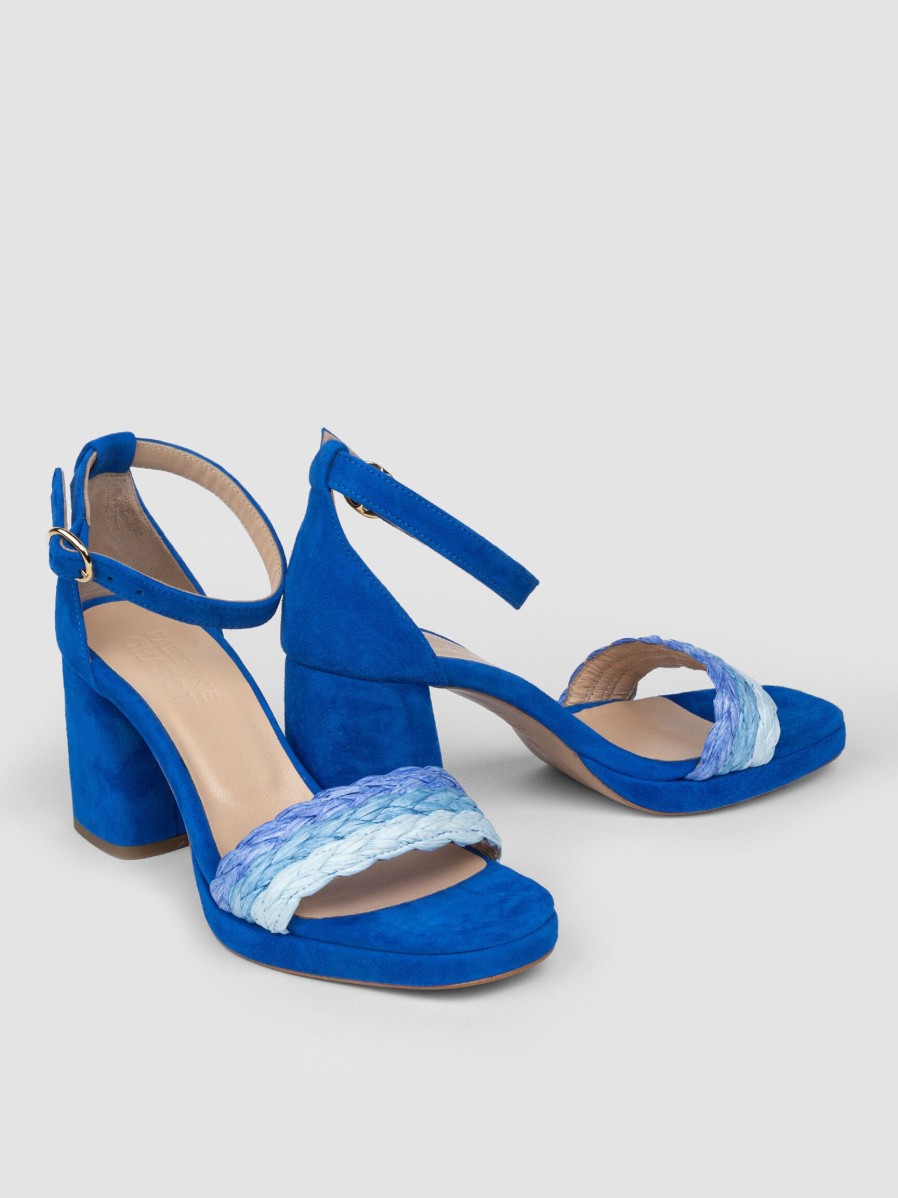 Women Fabienne Chapot Sandals | Braidy, Suede Sandals Cobalt