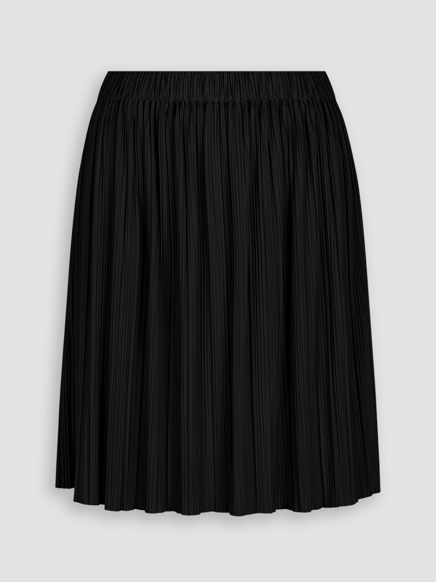 Women Samsoe Samsoe Skirts | Uma, Elastisch Plisse Skirt Black