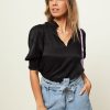 Women Dante 6 Tops And Blouses | Feline, Viscose Mix Top With Structure Black