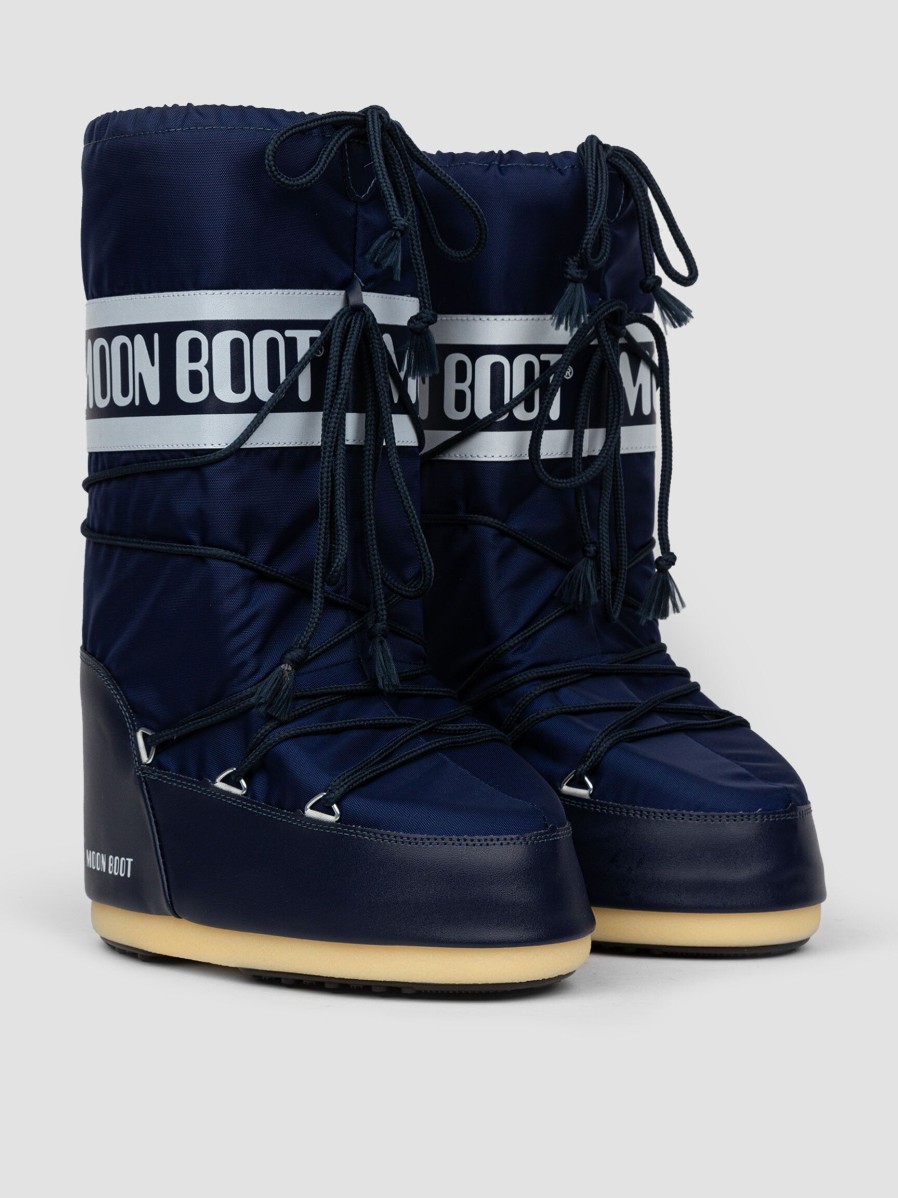 Women Moon Boot Boots | High Padded Nylon Snowboots Dark Blue