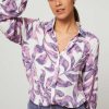 Women Fabienne Chapot Tops And Blouses | Liv, Viscose Blouse With Print Purple