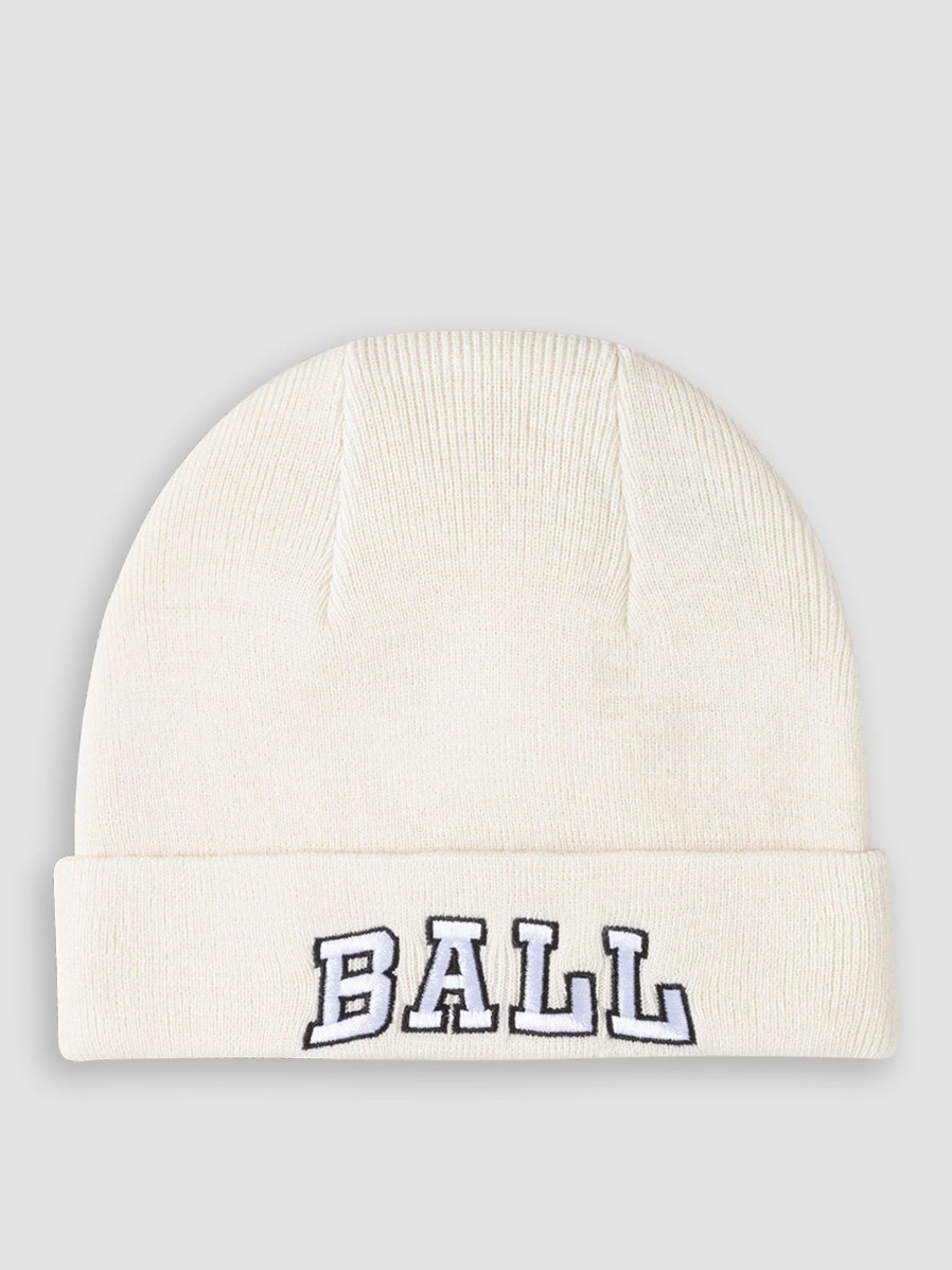 Women Ball Original Hats And Beanies | Fine Knitted Logo Beanie Off White