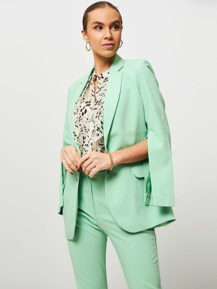 Women Summum Blazers And Jackets | Viscose Mix Blazer Green