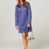 Women Samsoe Samsoe Dresses And Tunics | Bettina, Cotton Crochet Dress Purple/Blue