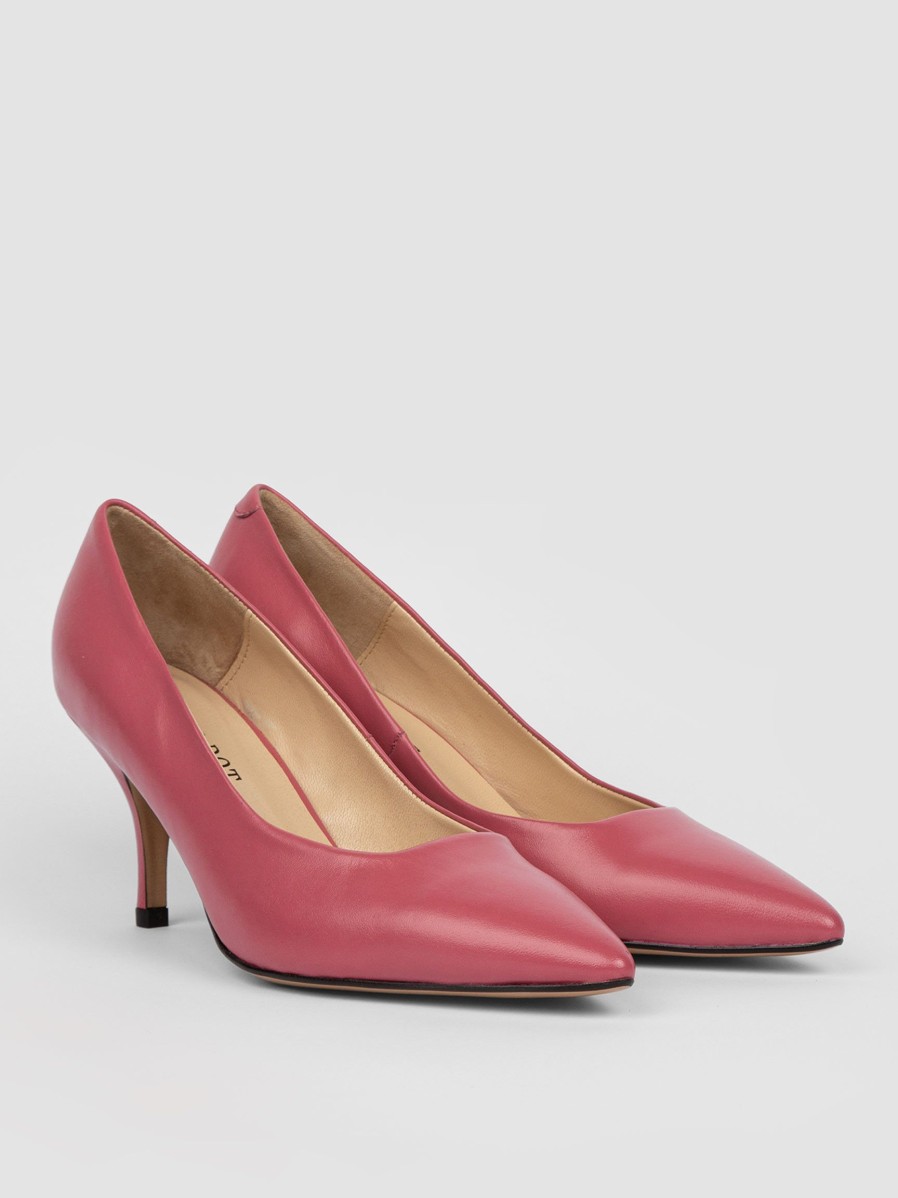 Women Brown Dot. Pumps And Slingbacks | Grace, Leather Pumps Pink