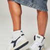 Women Diadora Sneakers | Mi Basket, Leather High Sneakers Dark Blue