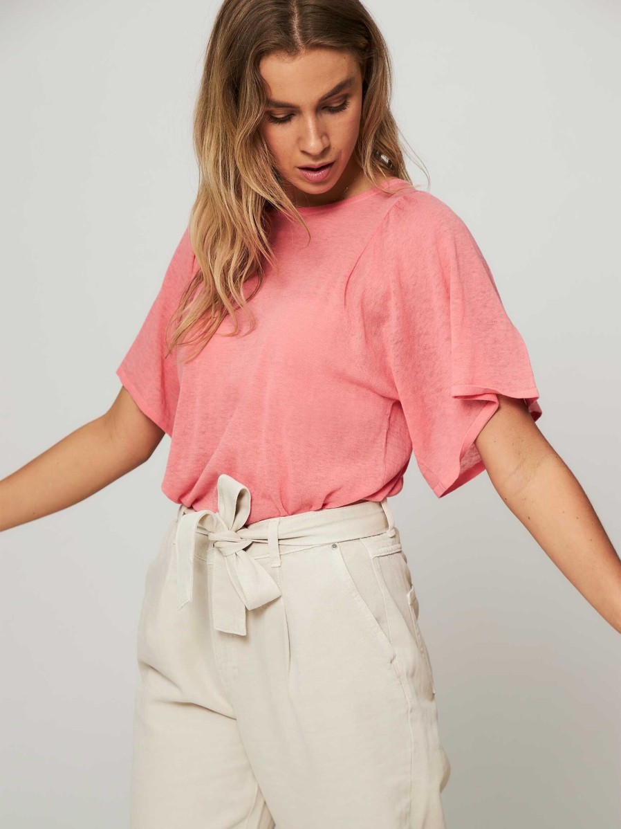 Women Bellerose Tops And Blouses | Aspa, Cotton/Wool Mix Slub Top Pink