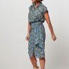 Women Bellerose Skirts | Solvay, Cotton Wrap Over Skirt With Print Blue