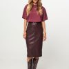 Women Suncoo Skirts | Fancy, Leather Look Skirt Bordeauxred