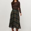 Women Louizon Skirts | Ruwi, Viscose/Wool Mix A-Line Skirt With Pattern Green/Brown