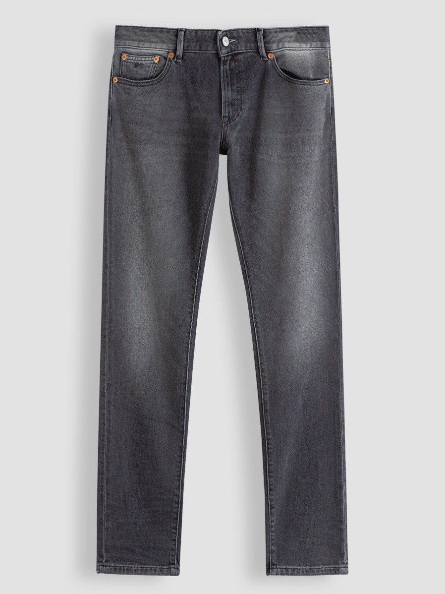 Women Denham Jeans | Monroe, Mid Waist Tapered Fit Jeans Grey