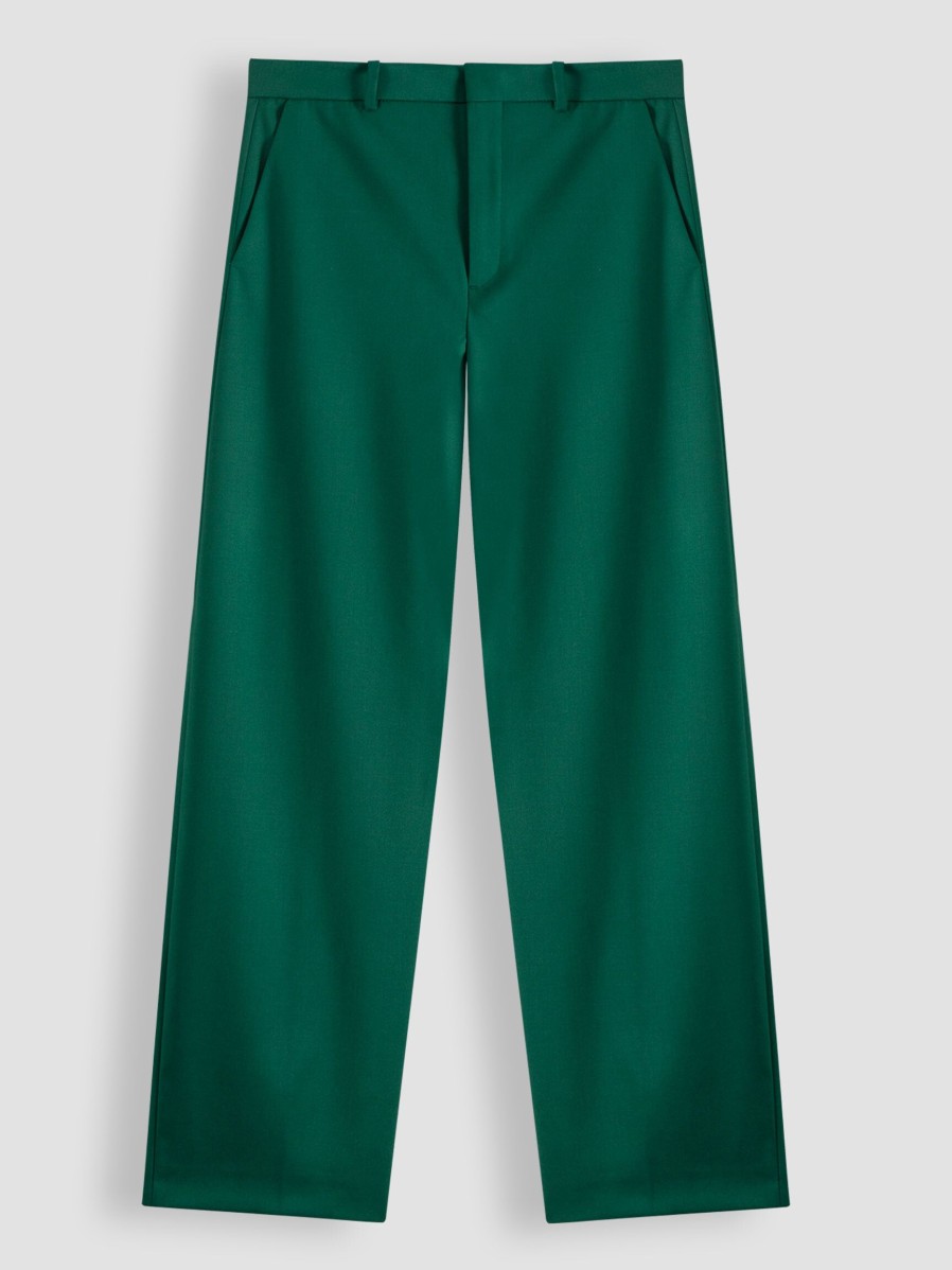 Women Drykorn Pants And Jumpsuits | Desk, Viscose Mix Wide Leg Trousers Green