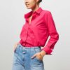 Women Closed Tops And Blouses | Organic Cotton Blouse Bright Pink